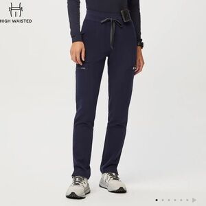 Figs women's Navy Yola High Waisted 2.0 Skinny Scrub Pants
